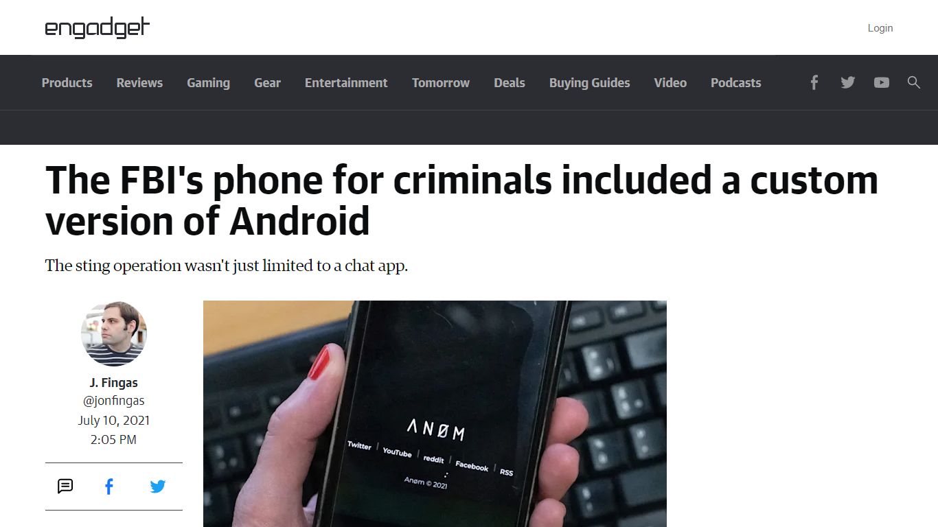 The FBI's phone for criminals included a custom version of Android ...